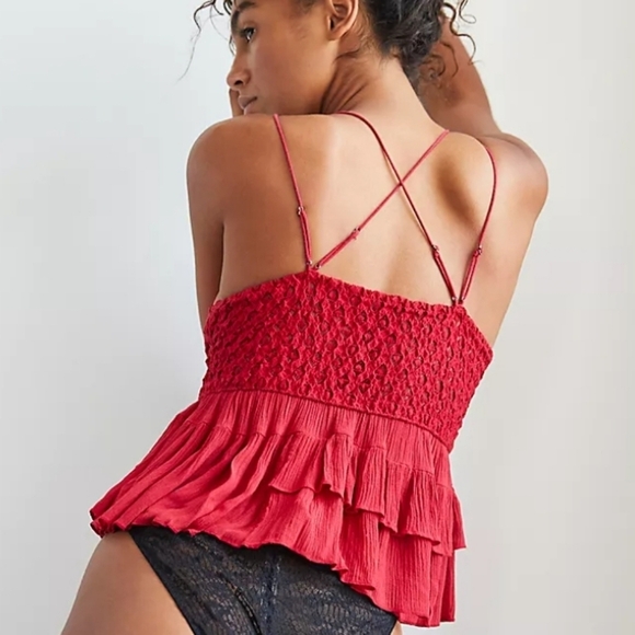 Free People Red Adella Cami XS - Picture 3 of 9